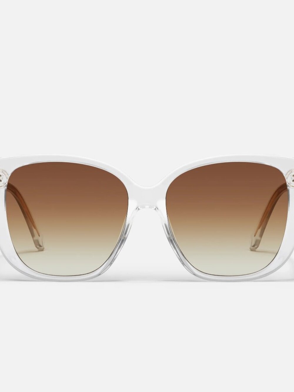 QUAY Women's EVER AFTER NO-NS-2412 Clear Frame / Sepia Brown Lenses Sunglasses